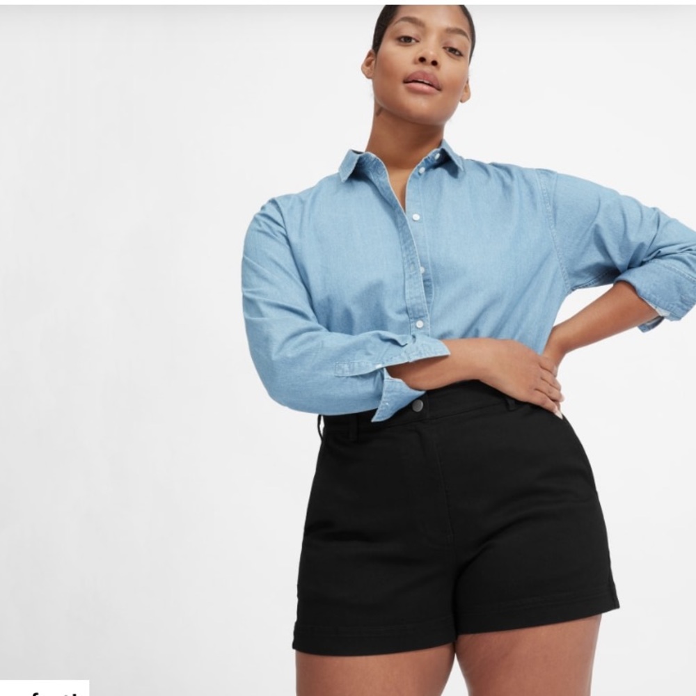 Everlane Cotton Twill Shorts - Black size 0